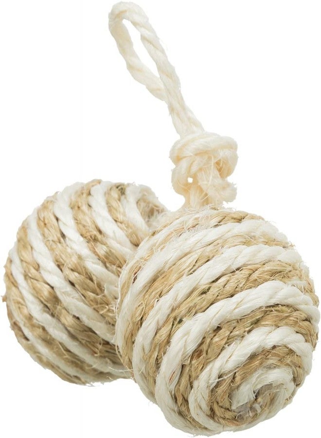 Trixie Combo of Trixie 2 Balls on Sisal Rope Toy for Cats, 4.5 cm, Interactive Play Toy with 3 Pack of Kittos Salmon Rings Treats, 35 g Each | Fun & Nutrition for All Cat Breeds - Image 3
